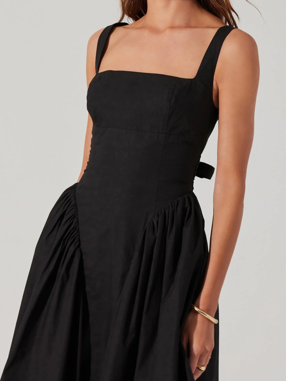 ASTR the label Black Square-Neck Midi Dress XS EUC
